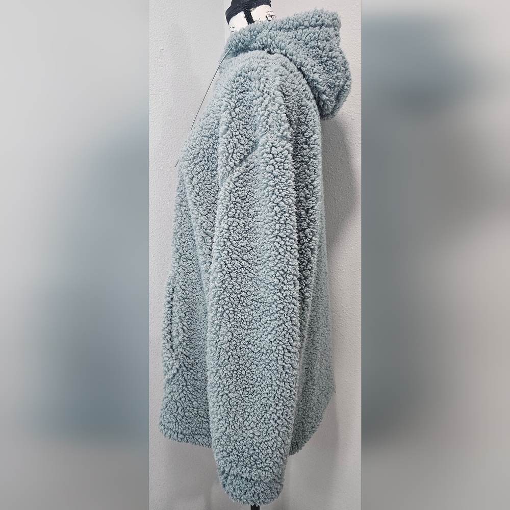 Cabin Fever By Ramatex Women's XL Sage Green Sherpa Pullover Hoodie Outdoor Cozy - Picture 6 of 14